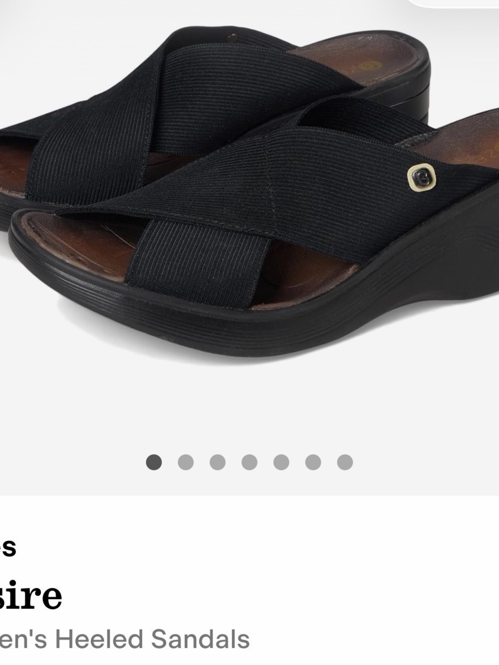 Bzees Black Crisscross Wedge Sandals